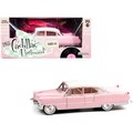 Greenlight 1-24 Scale 1955 Cadillac Fleetwood 60 Diecast Model Car, Pink & White 84098